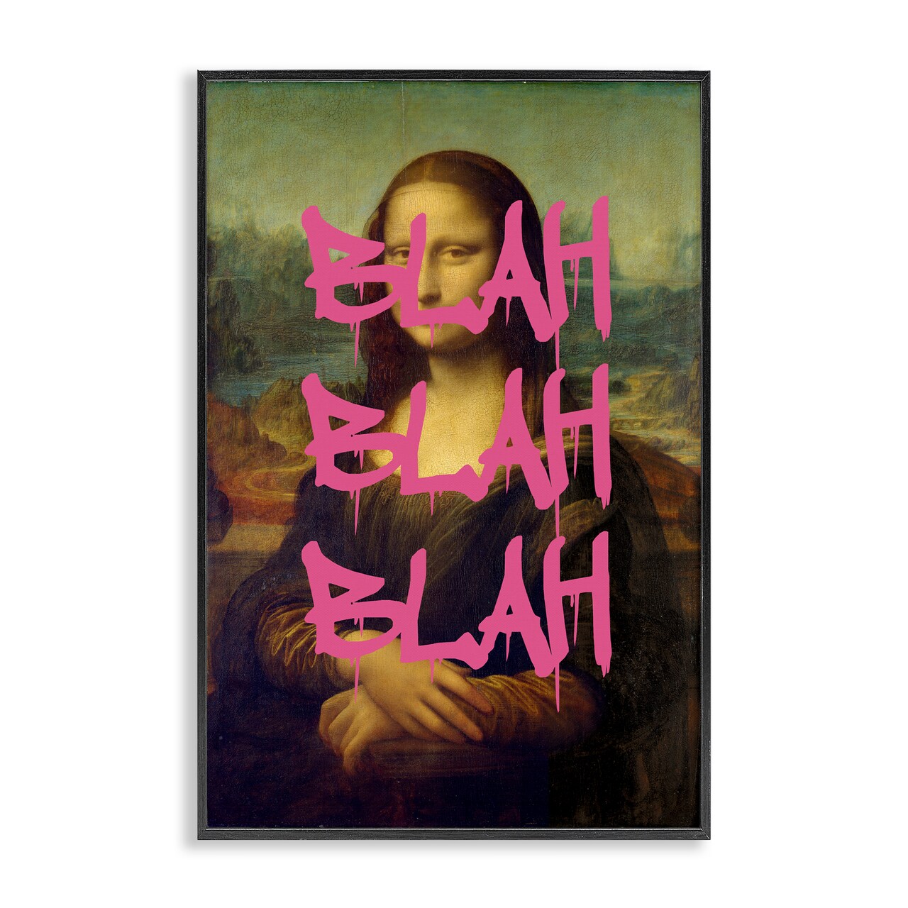 Stupell Industries Graffiti Over Mona Lisa Framed Giclee, design by Masters Redux